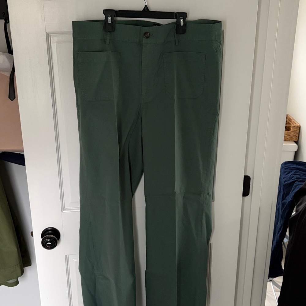 Jcrew Tall Lizzie high-rise patch-pocket wide-leg pant in green